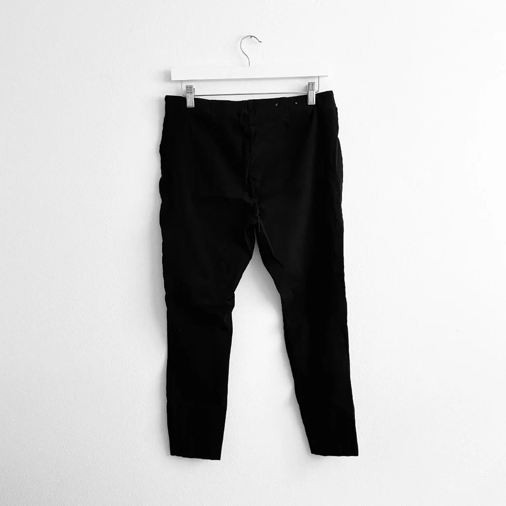 Michael Kors Chic Women's Cropped High Rise Trouser Pull on Pants Black Large